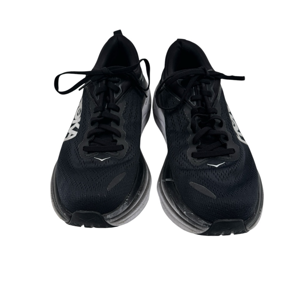 Hoka One One Bondi 8 Athletic Running Sneaker Shoes Black White Size 9 B - Picture 2 of 10